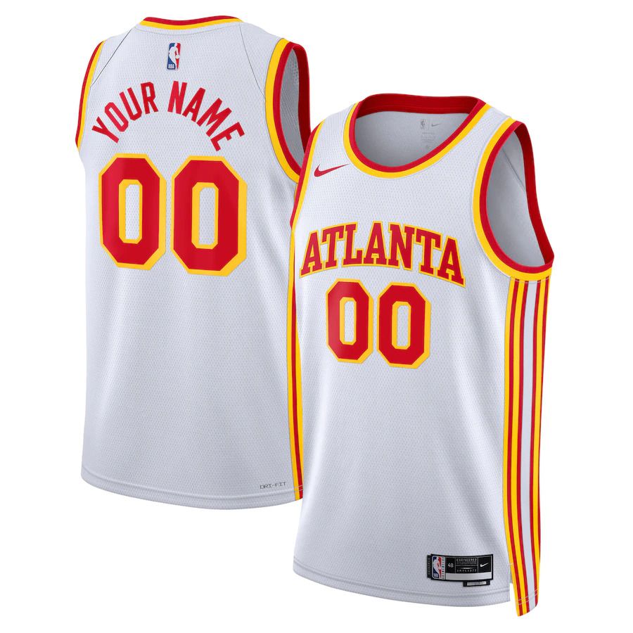 Men Atlanta Hawks Nike White Association Edition 2022-23 Swingman Custom NBA Jersey